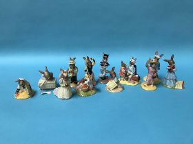 Twelve various Royal Doulton 'Bunnykins' figures