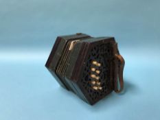 A twenty one key accordion, stamped T. Chapman