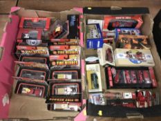 Two trays of diecast cars