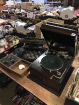 Typewriter, gramophone and a crystal set