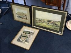 Three watercolours, J. Freeman, signed, view of Whitby and two others