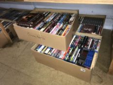 Four boxes of DVDs