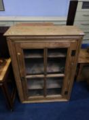 A small pine wall cabinet, W 72cm