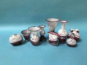 Nine pieces of Gozo glass