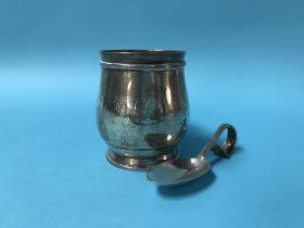 A silver tankard etc, 6.6 oz