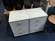 Pair of white bedside drawers