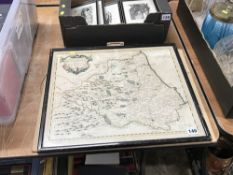 Robert Morden map of Durham and a watercolour