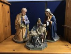 Three Religious plaster figures