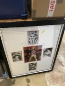 Framed autographs to include Al Pacino, Madonna, Lewis Hamilton etc