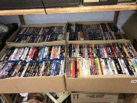 Four boxes of DVDs