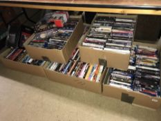 Seven boxes of DVDs