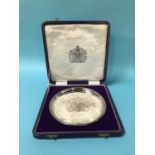 A Royal Silver Wedding Anniversary commemorative silver salver, Historical Heirlooms, Birmingham,