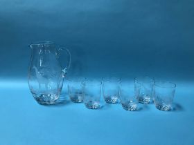 Rowland Ward 'Safari' suite of six tumblers and a water jug