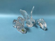Three boxed Waterford crystal glass animals