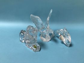 Three boxed Waterford crystal glass animals