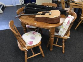 Pine table and four chairs