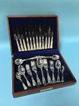 A silver plated canteen of cutlery