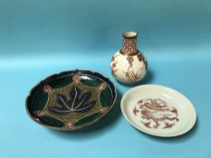 Two Chinese and Japanese plates and a vase