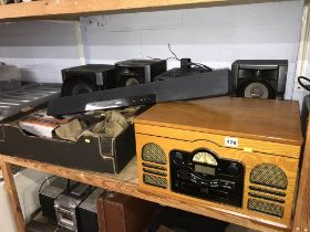 Three boxes of assorted, vintage style Hi-Fi etc