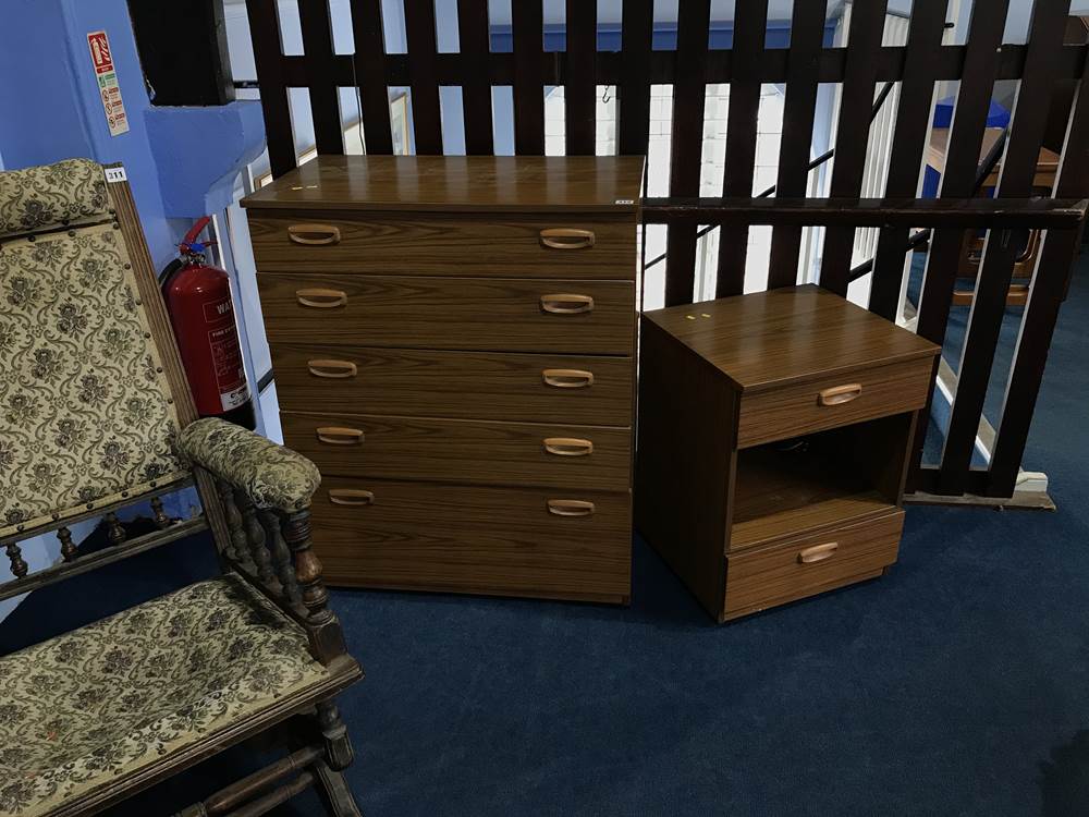 Modern chest of drawers and bedside chest