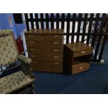 Modern chest of drawers and bedside chest