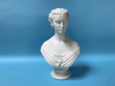 A Copeland Art Union of London Parian bust of Princess Alexandra, after a model by Mary Thornycroft,