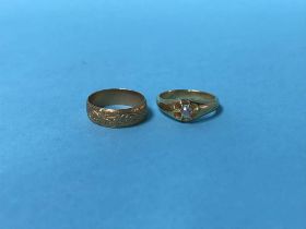 Two 18ct gold rings, 7.2g