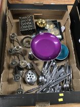 Assorted Scandinavian metalware and cutlery, Dansk design etc