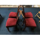 Set of four Victorian balloon back chairs