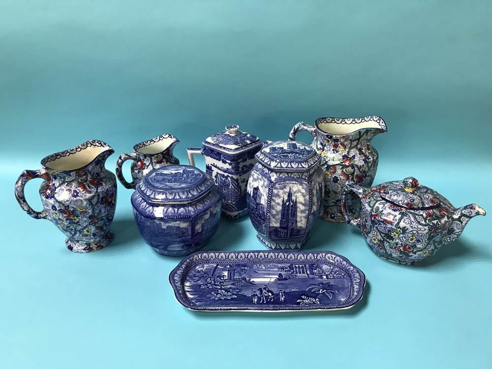 A collection of Ringtons and Maling pottery