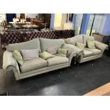 A good quality three seater settee and a two seater settee