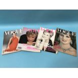 Four editions of Vogue magazine, featuring Diana Princess of Wales, August 1981, October 1997,