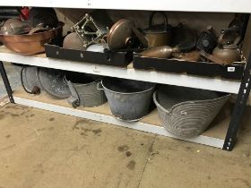 Galvanised tubs, various