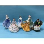 Six various Royal Doulton figurines