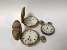 Two gold plated pocket watches and one other