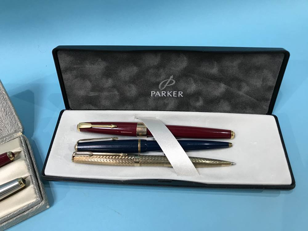 Five Parker fountain and ball point pens, various - Image 2 of 3