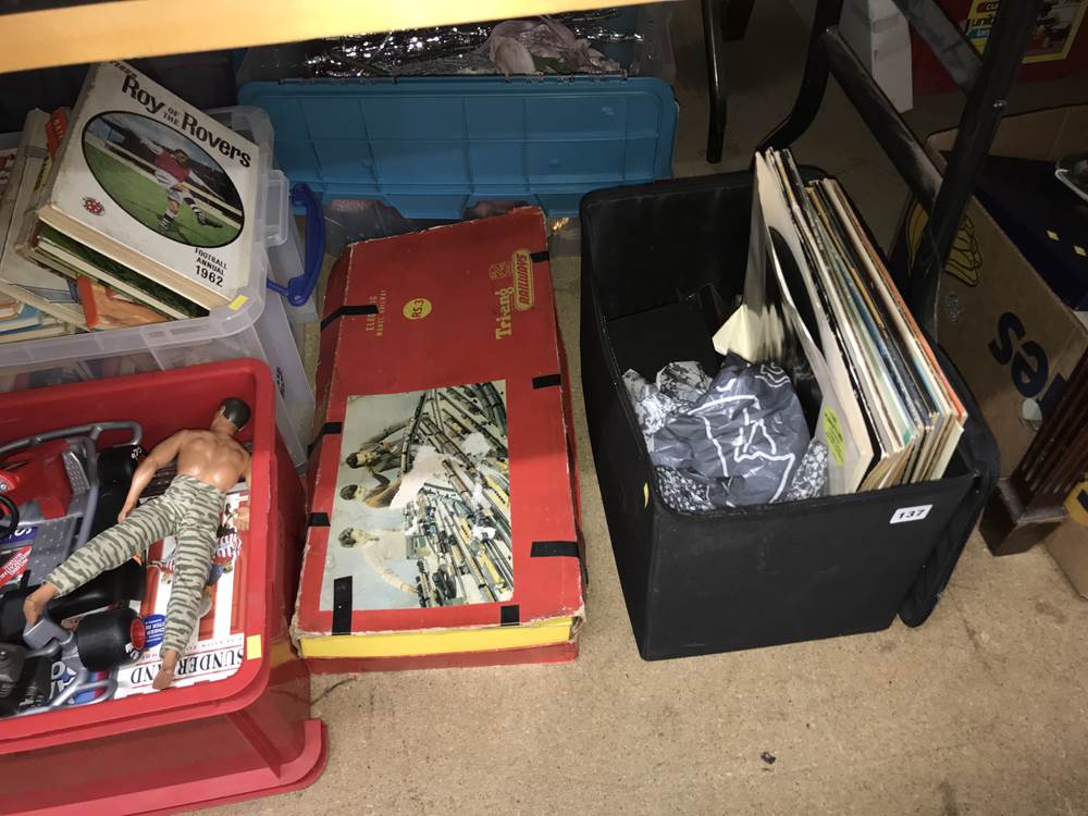 Four boxes of assorted, LPs and a Tri-Ang train set - Image 3 of 3