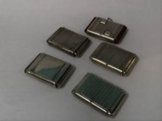 Five silver purse watch cases