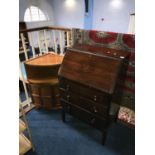 Bureau and a teak corner unit