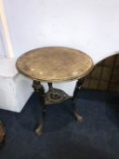 Pub table with cast iron base