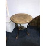 Pub table with cast iron base