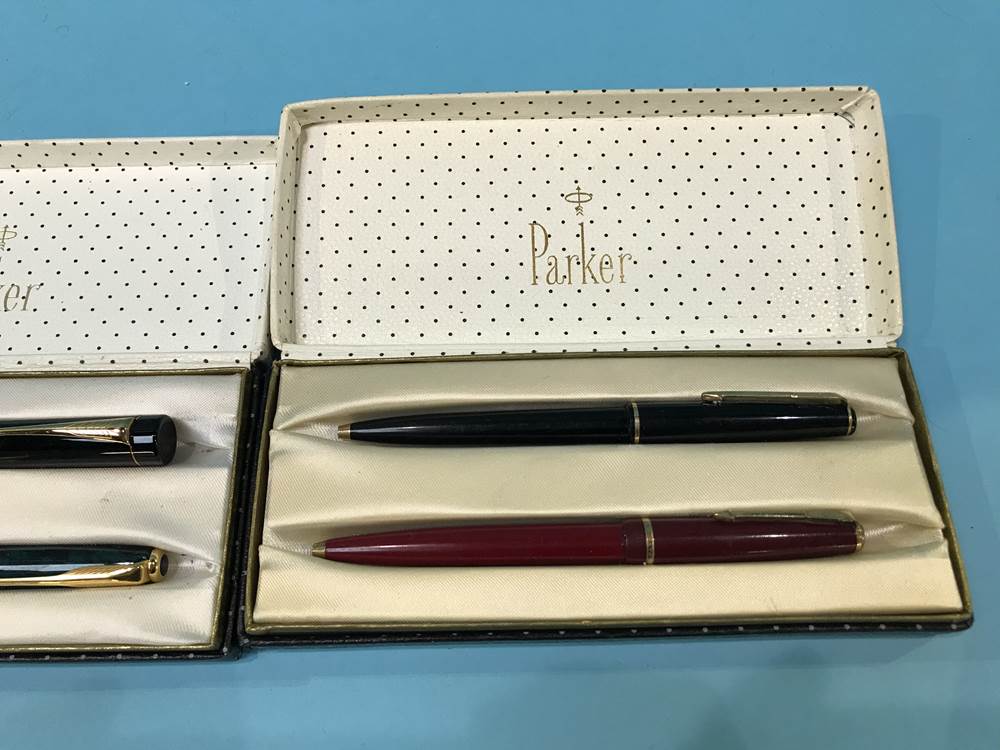 Four boxed Parker ball point pens, various - Image 2 of 3