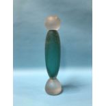 An Art Glass candlestick, signed, H 33cm