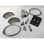 Silver hair slides, bangles etc