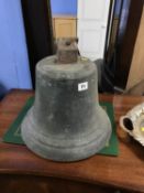 A brass Bell, D 34cm, H 32cm