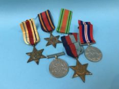 Five various unnamed World War Two medals