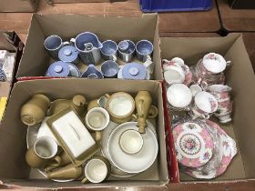 Box of Denby, Hornsea and a Royal Albert tea set