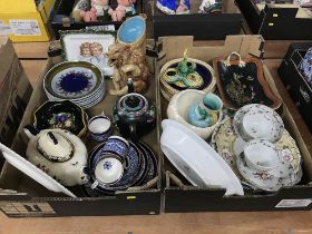 Two trays of china, miscellaneous