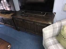 Oak linenfold blanket box