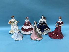 Six Coalport figurines, various